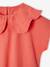 Girls' fancy embroidered collar T-shirt coral+ecru - vertbaudet enfant 