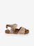 Leather buckle sandals gold+pale pink - vertbaudet enfant 
