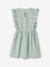 Frilly seersucker dress for girls chequered red+printed white+sage green+vanilla - vertbaudet enfant 
