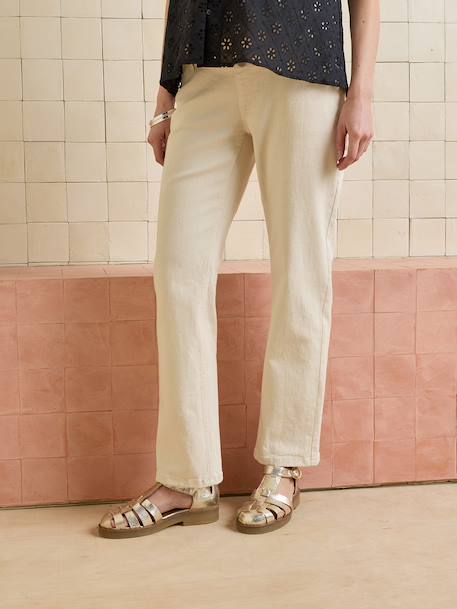 Straight Leg Jeans with Seamless Belly Band for Maternity brut denim+denim grey+ecru+stone - vertbaudet enfant 