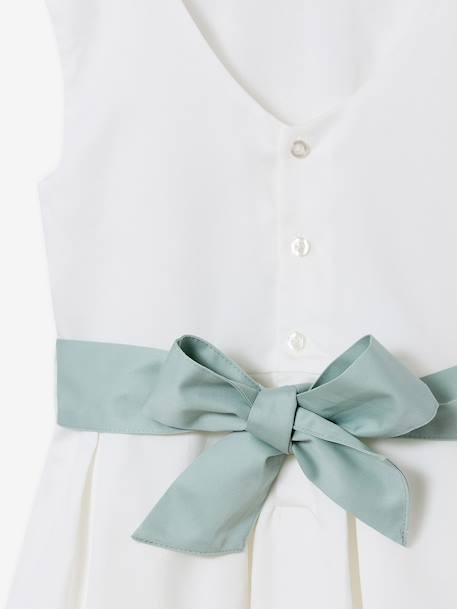 Occasion Wear Dress with Floral Print, for Girls light blue+pale pink+printed pink+printed white+white - vertbaudet enfant 