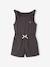 Two-fabric playsuit for girls old rose+slate grey - vertbaudet enfant 