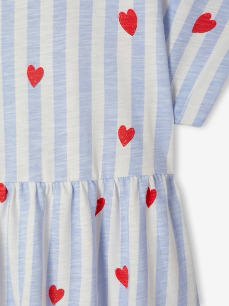 Girl's comfortable jersey dress striped blue+striped pink - vertbaudet enfant 