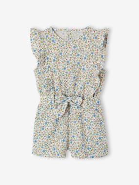 -Combishort fille gaze de coton à volants