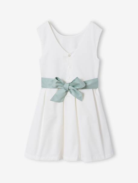 Occasion Wear Dress with Floral Print, for Girls light blue+pale pink+printed pink+printed white+white - vertbaudet enfant 