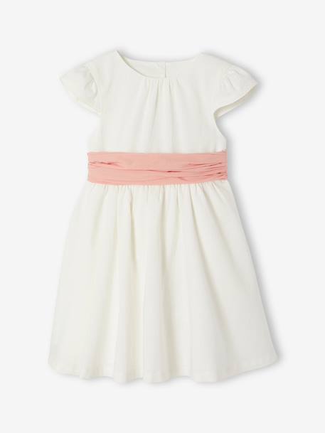 Party skater dress with bow sage green+white - vertbaudet enfant 