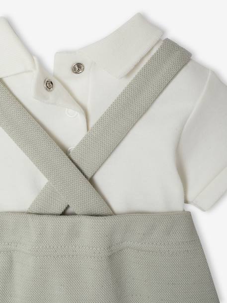 Set of 2 sleepsuit bodysuit for babies sage green - vertbaudet enfant 
