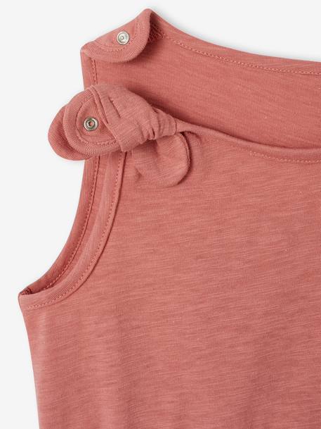 Two-fabric playsuit for girls old rose+slate grey - vertbaudet enfant 