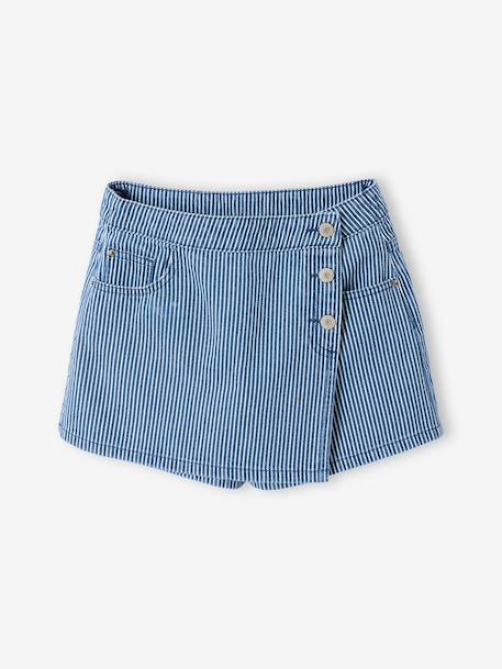 Striped girl's skort striped blue - vertbaudet enfant 