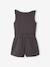 Two-fabric playsuit for girls old rose+slate grey - vertbaudet enfant 