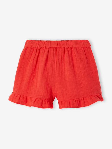Girl's cotton gauze skort electric blue+red - vertbaudet enfant 