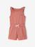 Two-fabric playsuit for girls old rose+slate grey - vertbaudet enfant 