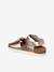 Leather buckle sandals gold+pale pink - vertbaudet enfant 