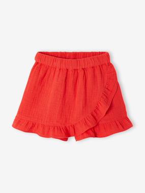 Girls-Girl's cotton gauze skort