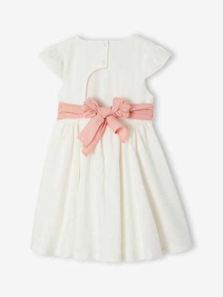 Party skater dress with bow sage green+white - vertbaudet enfant 