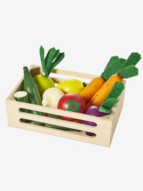 Jouet-Jeux d'imitation-Cuisines et dinette-Cagette de légumes pour dinette en bois FSC®