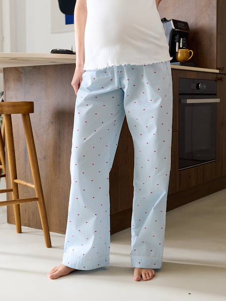 Pyjamas with hearts for nursing clothes and breastfeeding sky blue - vertbaudet enfant 