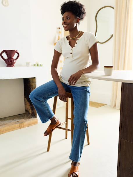 Maternity tunic-neck t-shirt ecru - vertbaudet enfant 