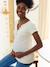 Maternity tunic-neck t-shirt ecru - vertbaudet enfant 