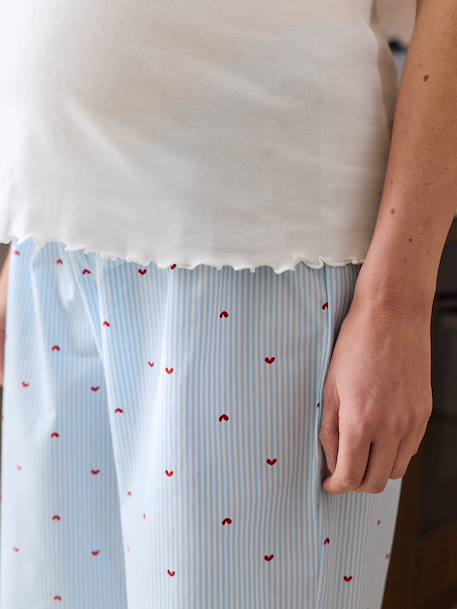 Pyjamas with hearts for nursing clothes and breastfeeding sky blue - vertbaudet enfant 