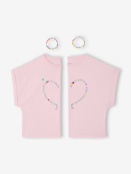 Pack of 2 T-shirts and best friends bracelets lilac - vertbaudet enfant 
