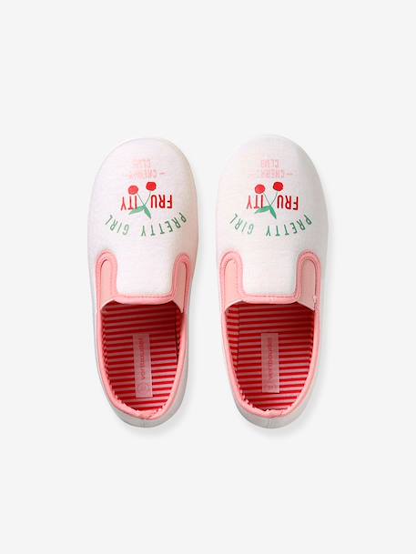 Chausson fille textile élastique rose+rose imprimé+rose pâle - vertbaudet enfant 