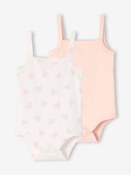 Lot 2 body bretelles bébé fille écru - vertbaudet enfant 