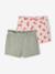 Pack of 2 Pairs of Shorts for Girls aqua green+navy blue+tangerine - vertbaudet enfant 