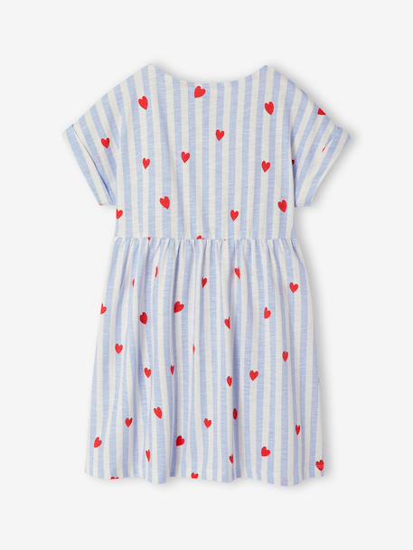 Girl's comfortable jersey dress striped blue+striped pink - vertbaudet enfant 