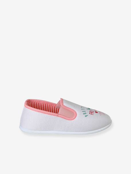 Elasticated Canvas Slippers for Children pale pink+printed pink+rose - vertbaudet enfant 