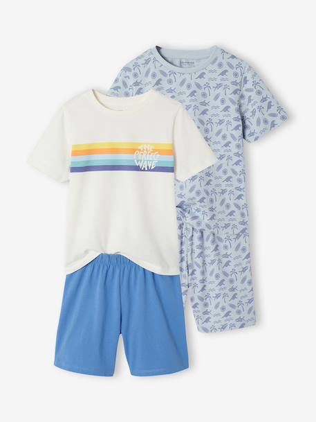 Pack of 2 surf pyjama shorts sky blue - vertbaudet enfant 