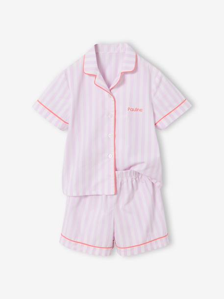 Short-sleeved pyjama playsuit to customise lilac - vertbaudet enfant 