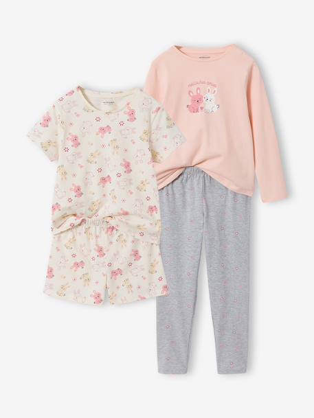 Pack of 2 short and long rabbit pyjamas marl grey - vertbaudet enfant 