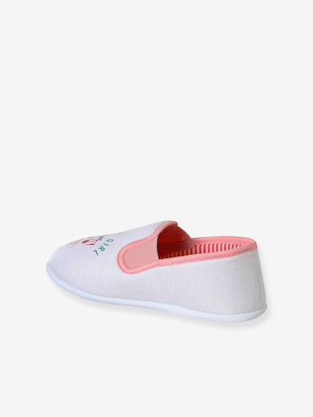 Elasticated Canvas Slippers for Children pale pink+printed pink+rose - vertbaudet enfant 