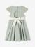 Party skater dress with bow sage green+white - vertbaudet enfant 