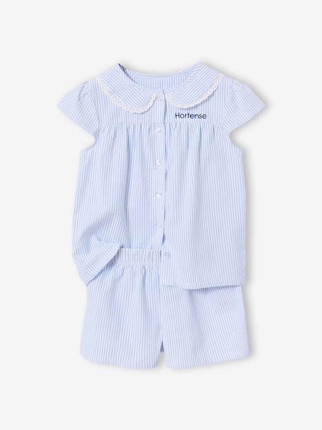 Short-sleeved pyjama playsuit to customise sky blue - vertbaudet enfant 