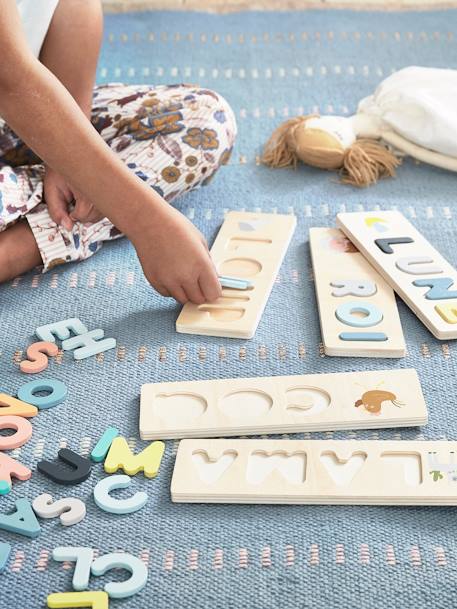 Puzzle des mots à encastrer en bois FSC® multicolore - vertbaudet enfant 