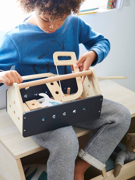 Boîte à outils du bricoleur en bois FSC® noir - vertbaudet enfant 