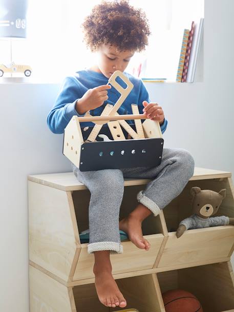 Wooden Construction Tool Box - FSC® Certified Black - vertbaudet enfant 