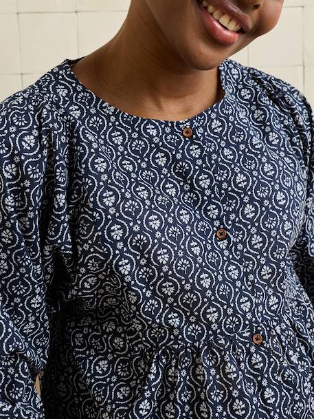 Balloon sleeve nursing blouse navy blue - vertbaudet enfant 
