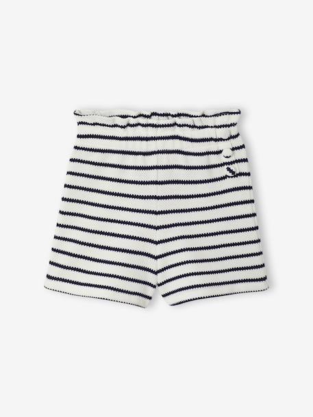 Fancy Knit T-Shirt & Shorts Set for Girls ecru+rose - vertbaudet enfant 