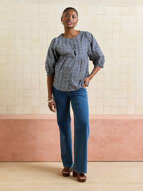 Maternity-Balloon sleeve nursing blouse 