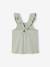 Girl's tank top with frilled straps ecru+sage green - vertbaudet enfant 