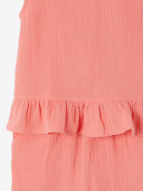 Set of blouse and frilled trousers coral - vertbaudet enfant 