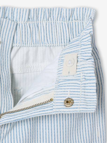 Girls' cotton bermuda shorts striped blue - vertbaudet enfant 