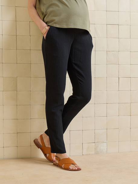 Cotton gauze maternity trouser black - vertbaudet enfant 