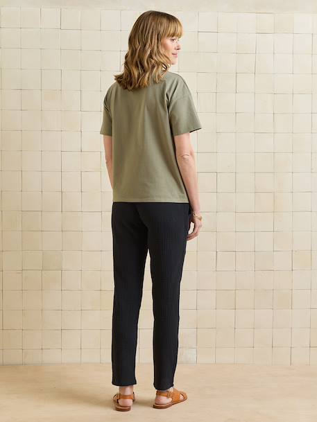 Cotton gauze maternity trouser black - vertbaudet enfant 