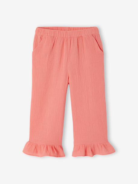 Set of blouse and frilled trousers coral - vertbaudet enfant 