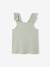 Girl's tank top with frilled straps ecru+sage green - vertbaudet enfant 