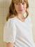 Short-sleeved maternity t-shirt with embroidery ecru - vertbaudet enfant 